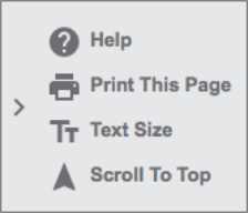 Page Tools Widget Fly Out Menu